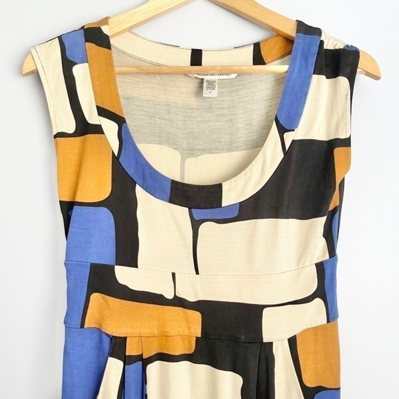 DIANE von Furstenberg Beige Blue Color Block Taran Silk Mini Dress US 6 - Picture 4 of 7